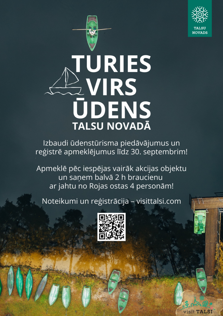 Tūrisma akcijas Turies virs ūdens afiša