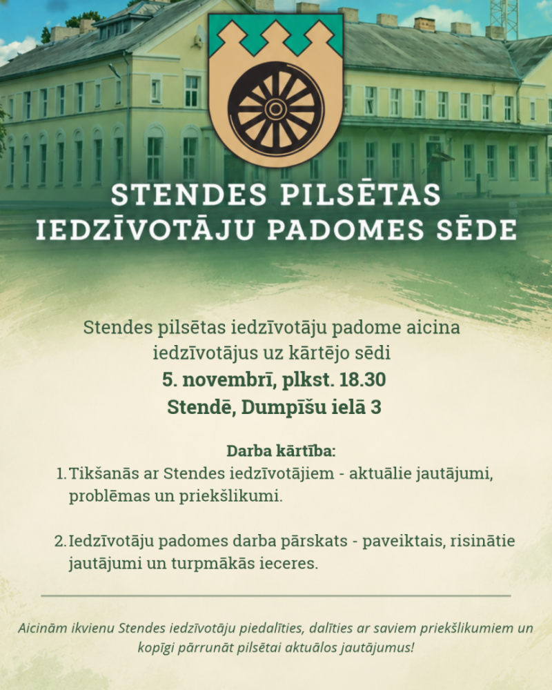 Stendes iedzīvotāju padomes sēde