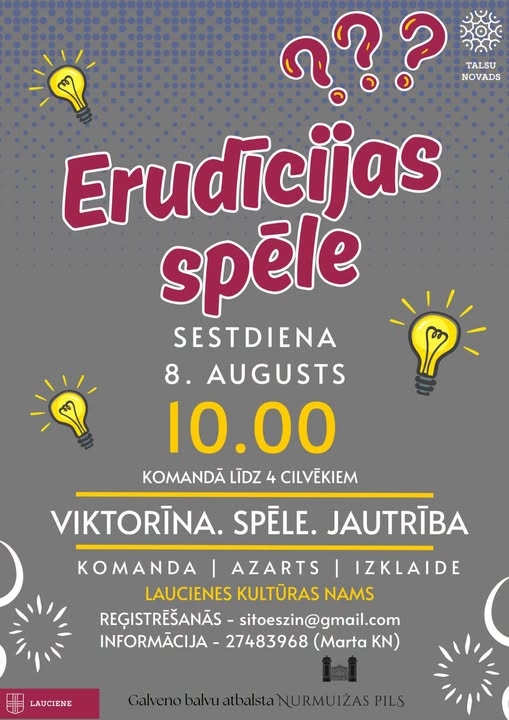 Erudīcijas spēle Laucienes kultūras namā