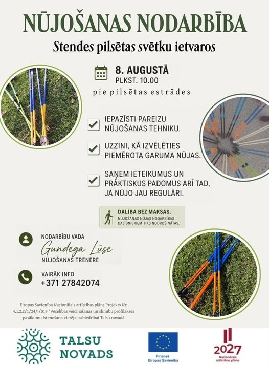 Nūjošanas nodarbība Stendes pilsētas svētku ietvaros