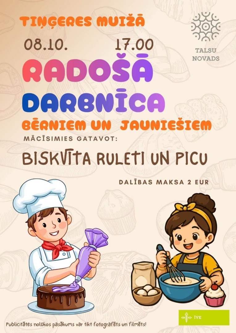 Tiņģeres muižā radošā darbnīca bērniem un jauniešiem