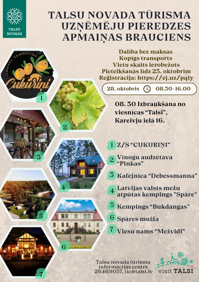 Talsu novada tūrisma uzņēmēju pieredzes apmaiņas brauciens