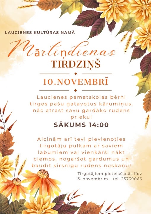 Mārtiņdienas tirdziņš Laucienes kultūras namā