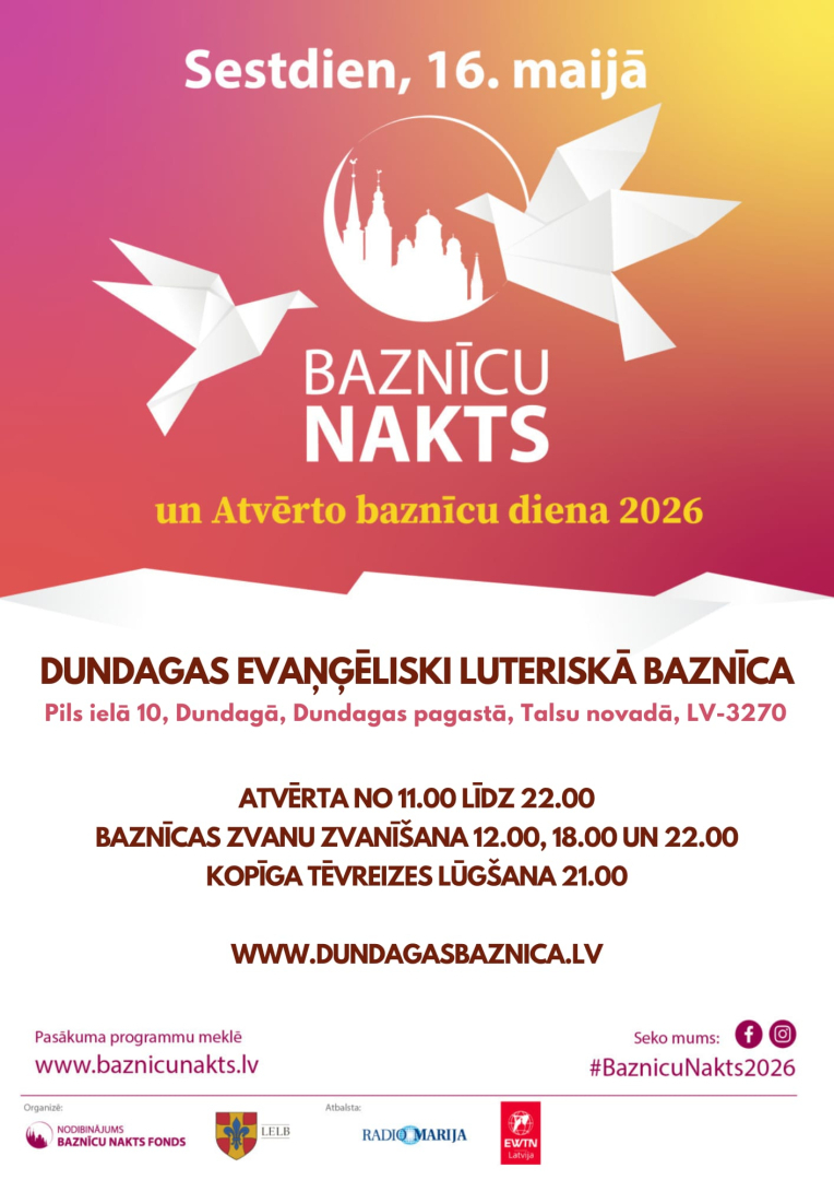 Baznīcu nakts Dundagas evanģēliski luterāniskā baznīcā