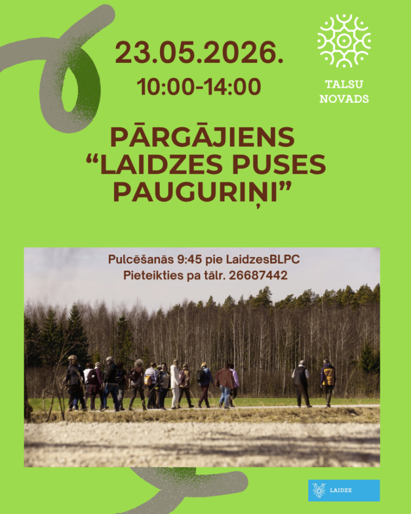 Pārgājiena Laidzes puses pauguriņi afiša