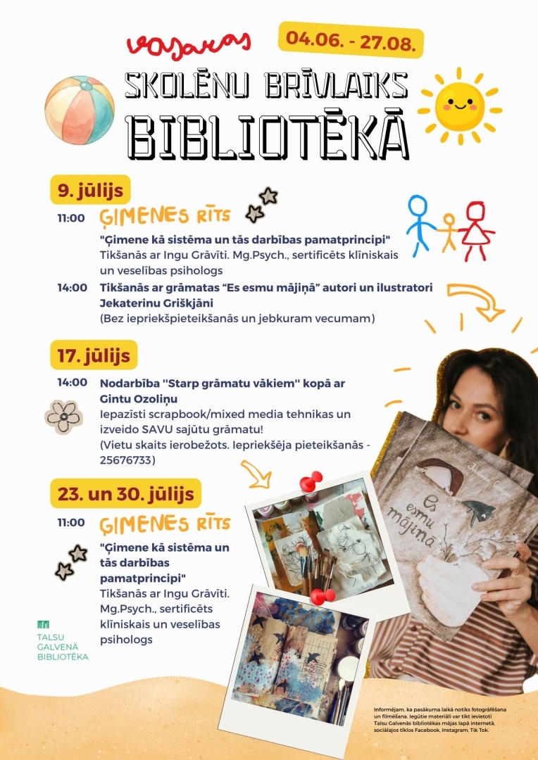 Vasaras skolēnu brīvlaiks bibliotēkā