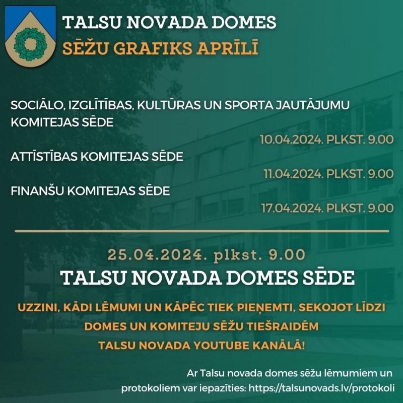Domes darbs aprīlī