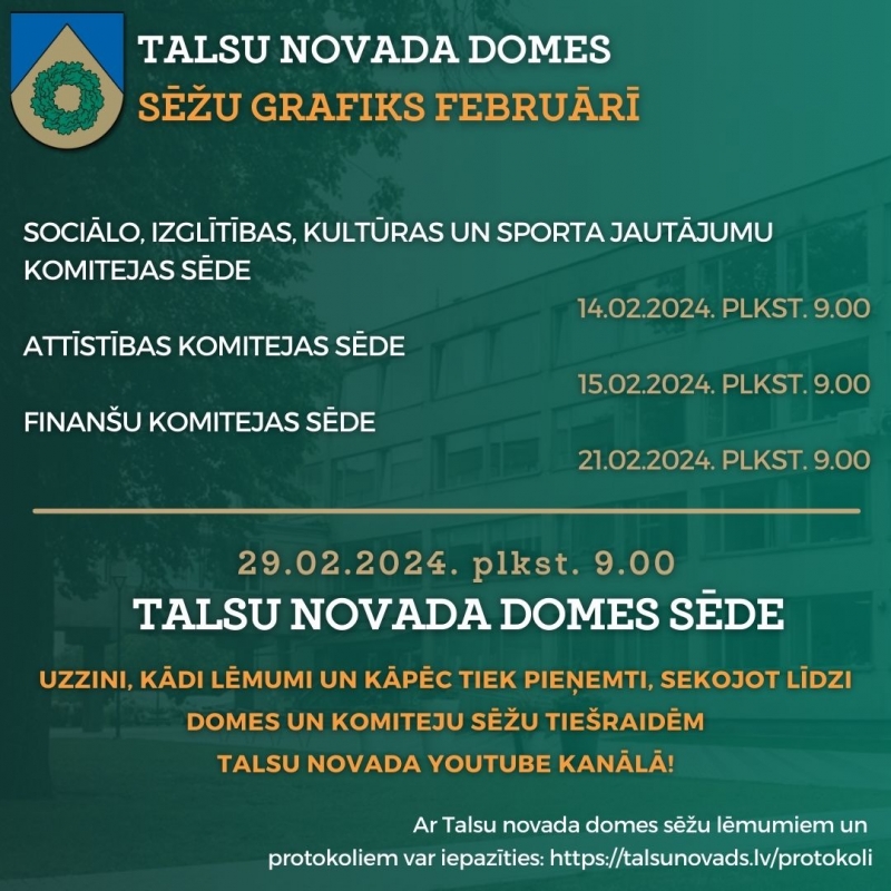 Domes darbs februārī