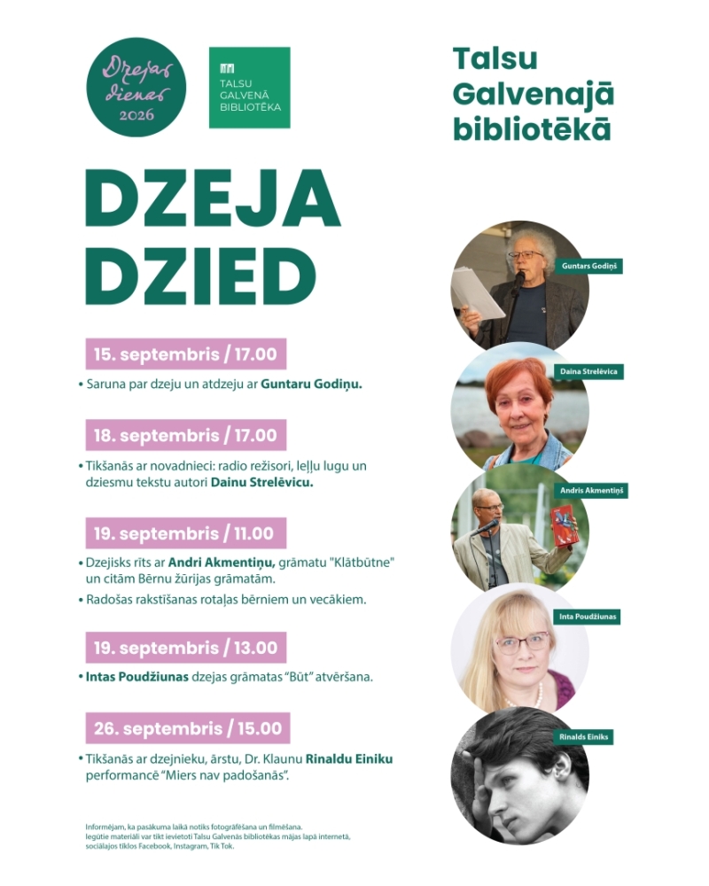 Dzeja dzied Talsu galvenajā bibliotēkā