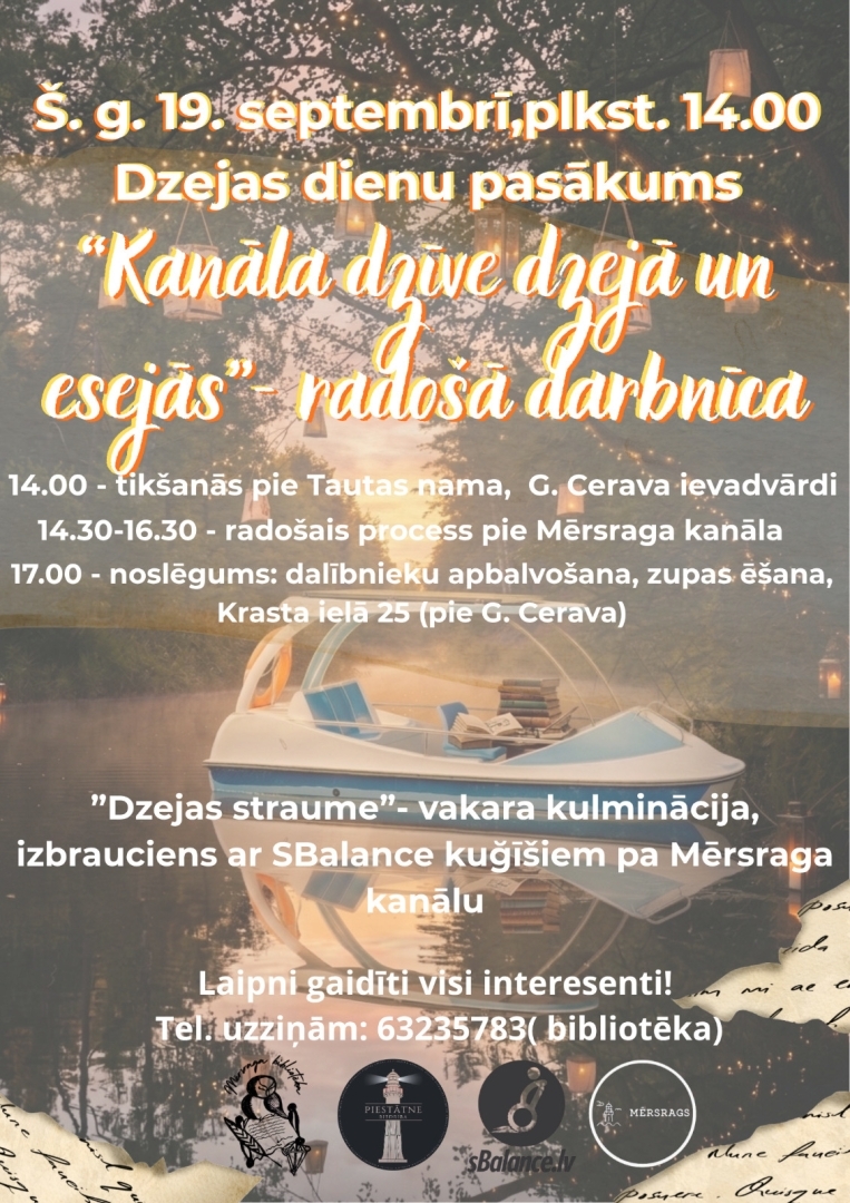 Dzejas dienu pasākums "Kanāla dzīve dzejā un esejās'' - radošā darbnīca
