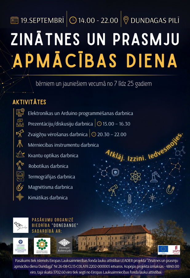 Zinātnes un prasmju apmācības diena Dundagā