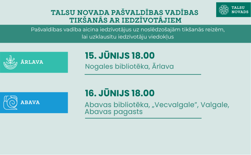 Talsu novada pašvaldības vadības tikšanās ar iedzīvotājiem