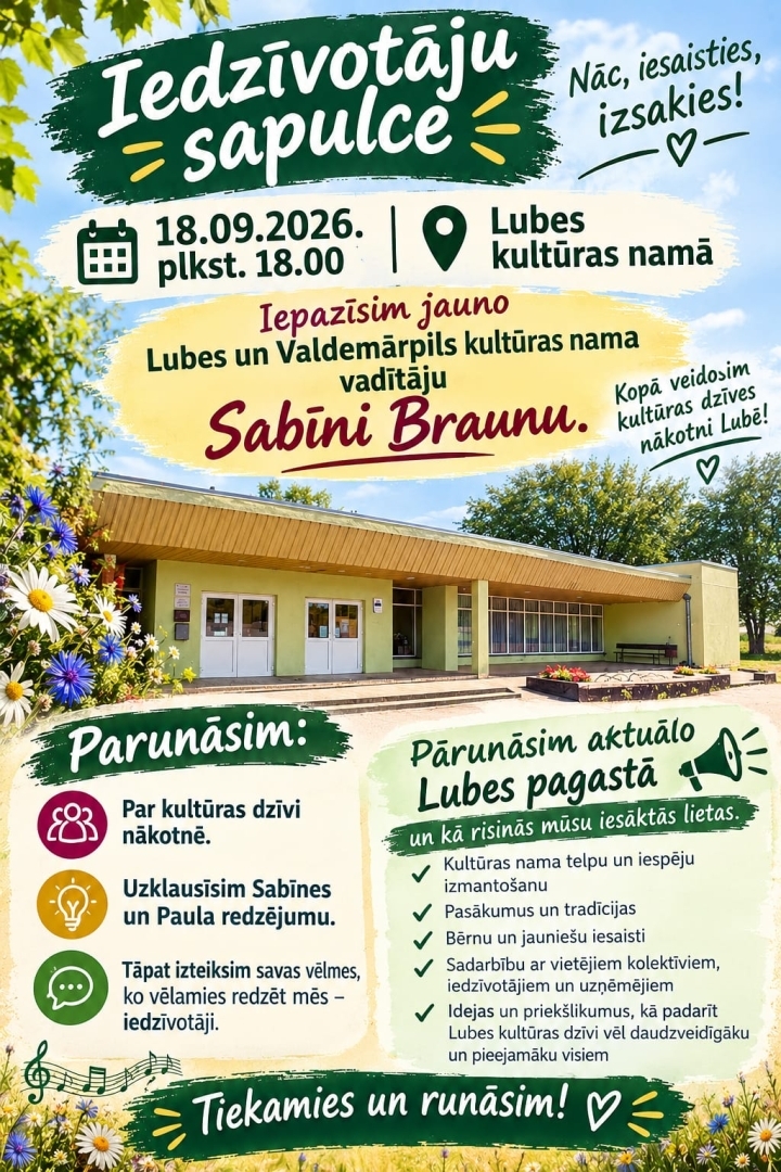 Iedzīvotāju sapulce Lubes kultūras namā