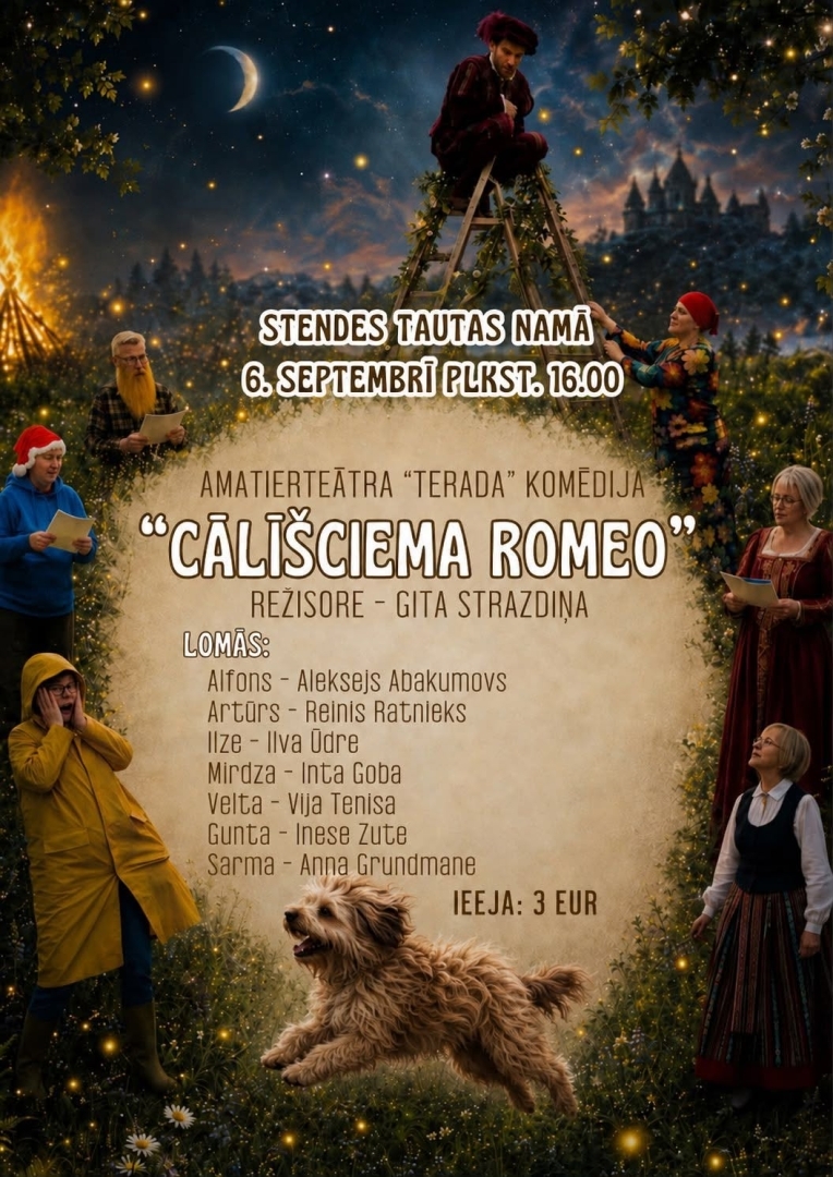 Stendes tautas namā amatierteātra ''TeRada'' komēdija "Cālīšciema romeo''