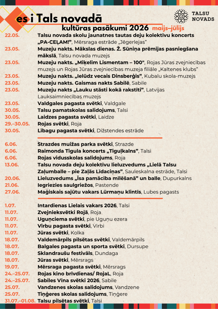 2026. gada lielāko kultūras pasākumu apkopojums