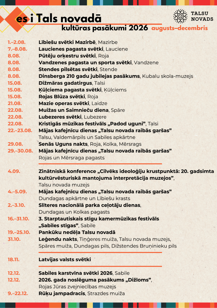 2026. gada lielāko kultūras pasākumu apkopojums