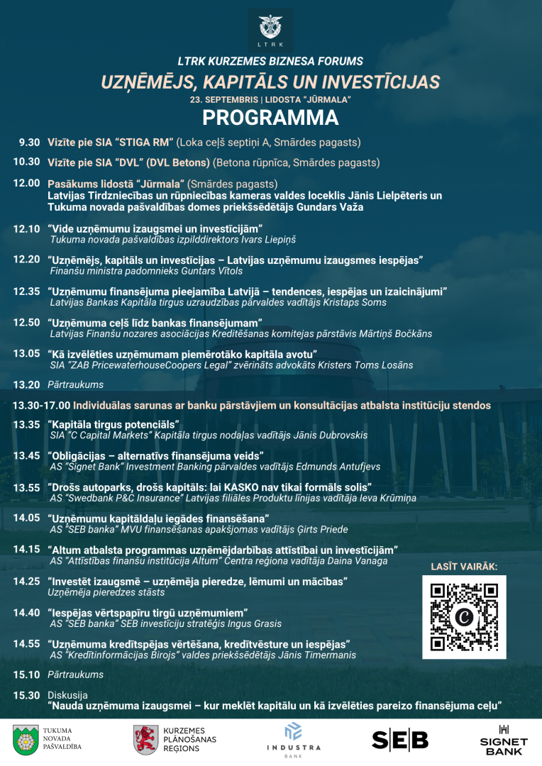 LTRK Kurzemes Biznesa foruma programma