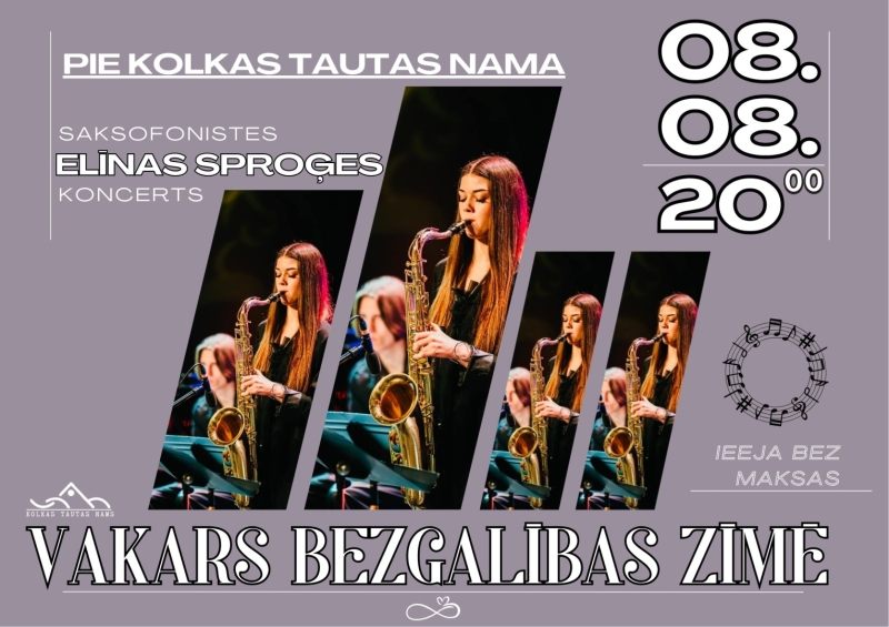 Saksafonistes Elīnas Sproģes koncerts „Vakars bezgalības zīmē”
