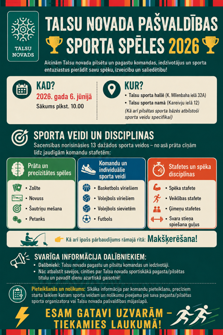 Talsu novada pašvaldības sporta spēles 2026