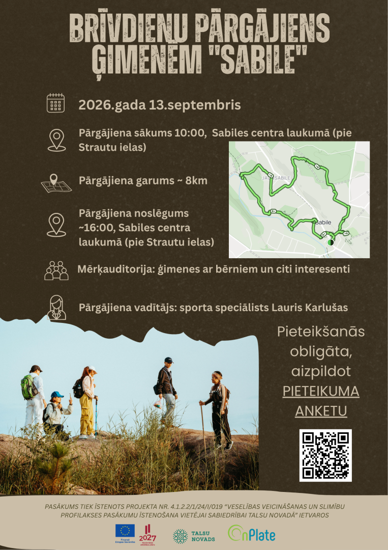 Brīvdienu pārgājiens ģimenēm ''Sabile''