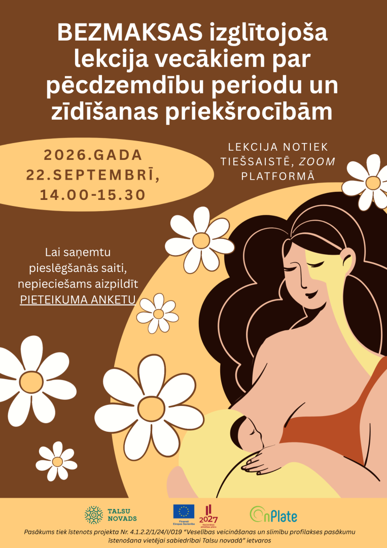 Bezmaksas izglītojoša lekcija vecākiem par pēcdzemdību periodu un zīdīšanas priekšrocībām