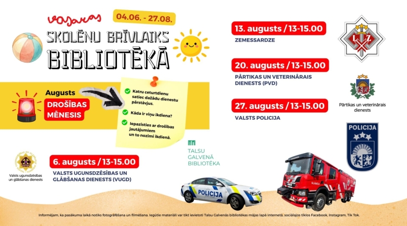 Vasaras skolēnu brīvlaiks bibliotēkā