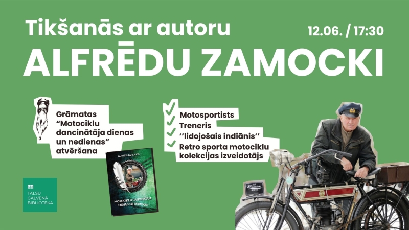 Grāmatas „Motociklu dancinātāja dienas un nedienas" atvēršana