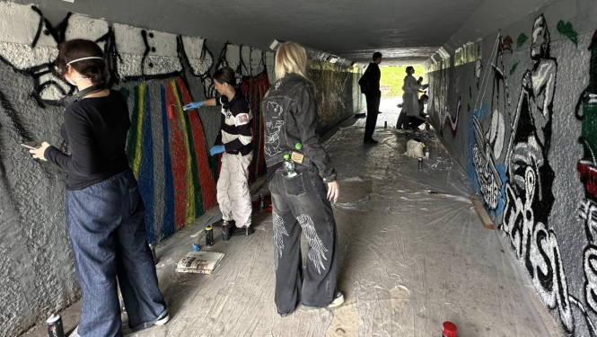 Grafiti tuneļa tapšana Talsos