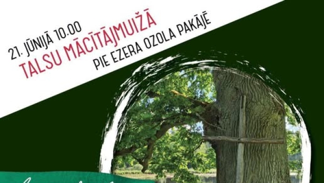 Talsu mācītājmuižā pie ezera ozola pakājē