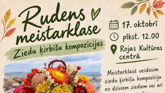 Ziedu ķirbīšu kompozīcijas meistarklase