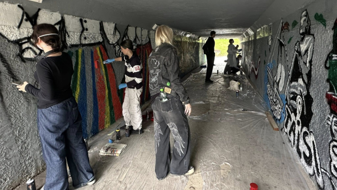 Grafiti tuneļa tapšana Talsos