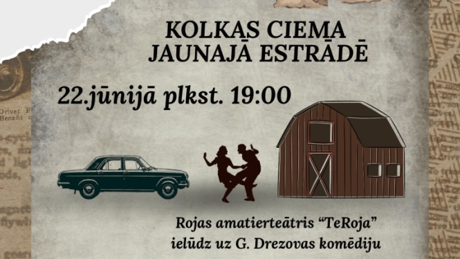 Rojas amatierteātris „TeRoja” ar izrādi „Kāzas Bazūnēs”