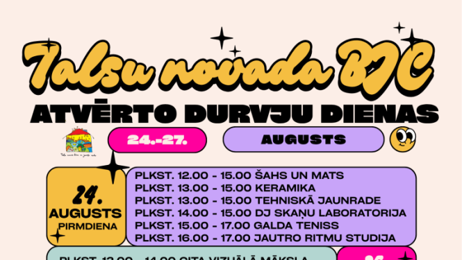 Talsu novada BJC atvērto durvju dienas