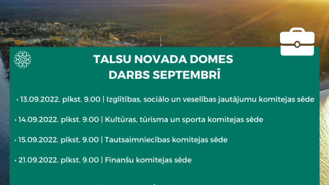 Talsu novada domes darbs septembrī