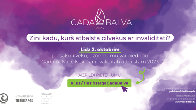 Piesaki "Gada balva cilvēku ar invaliditāti atbalstam" nominantu
