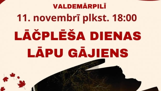 Lāčplēša dienas koncerta un lāpu gājiena Valdemārpilī afiša