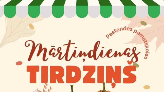 Pastendes pamatskolas Mārtiņdienas tirdziņa afiša