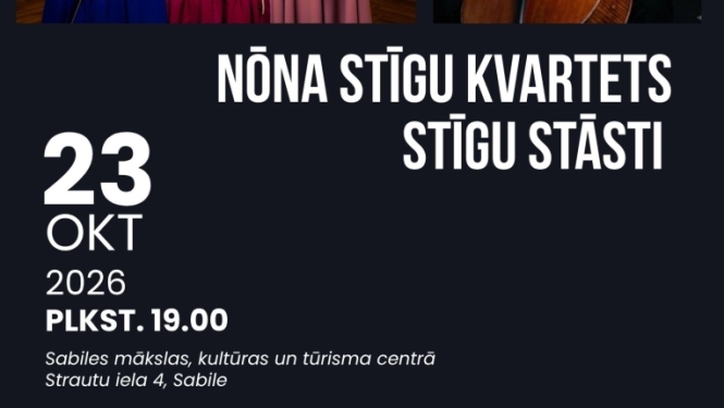 NŌNA stīgu kvartets ar koncertprogrammu “Stīgu stāsti”