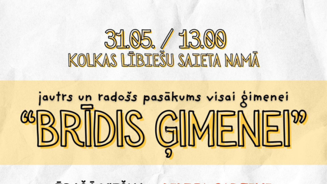 Pasākuma visai ģimenei Brīdis ģimenei afiša
