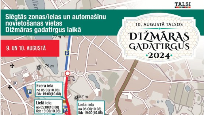 Satiksmes ierobežojumi Dižmāras gadatirgus laikā 2924