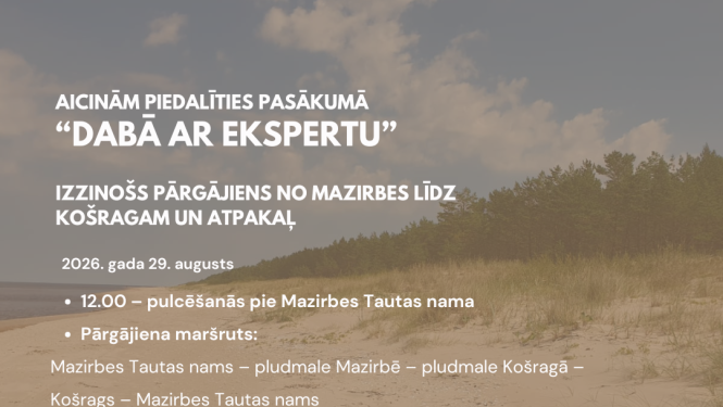  Pasākums “Dabā ar ekspertu” Slīteres Nacionālajā parkā
