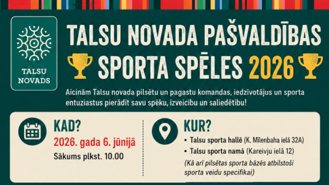 Talsu novada pašvaldības sporta spēles 2026
