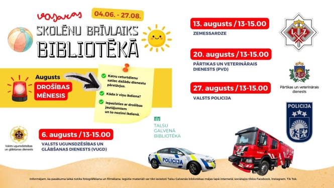 Vasaras skolēnu brīvlaiks bibliotēkā