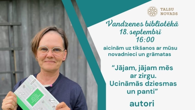 Vandzenes bibliotēkā aicinām uz tikšanos ar mūsu novadnieci un grāmatas