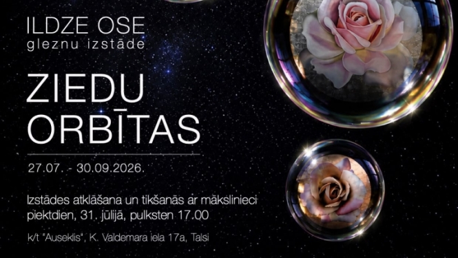 Ilzde Ose gleznu izstāde „Ziedu Orbītas”