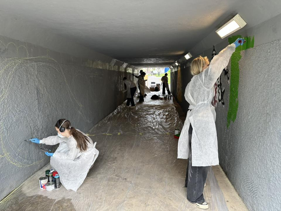 Grafiti tuneļa tapšana Talsos