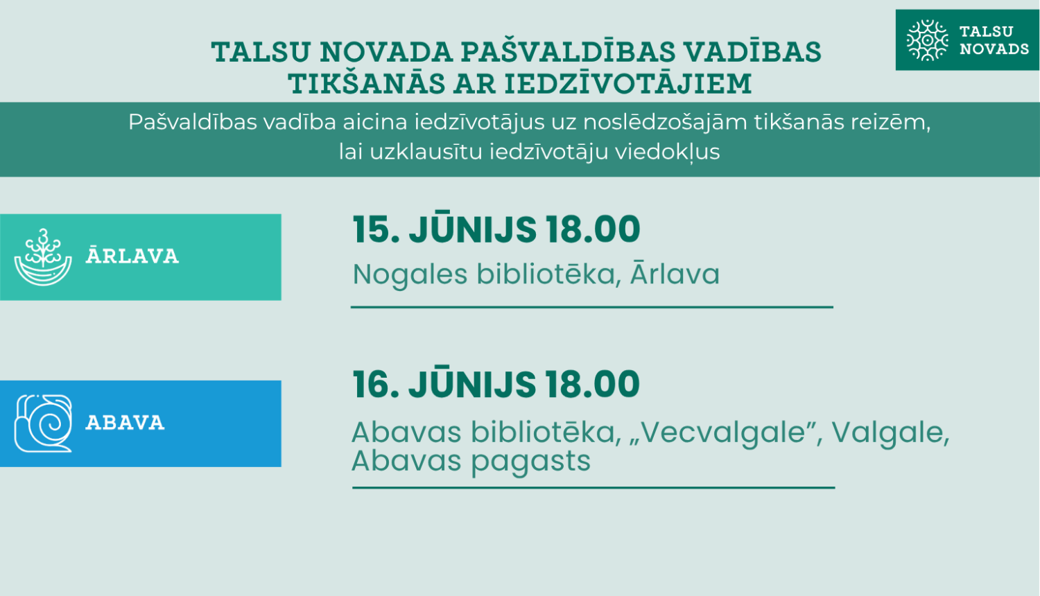 Tikšanās ar iedzīvotājiem