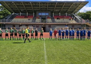 U14 futbolistu spēle Saldū