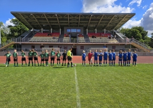 U14 futbolistu spēle Saldū
