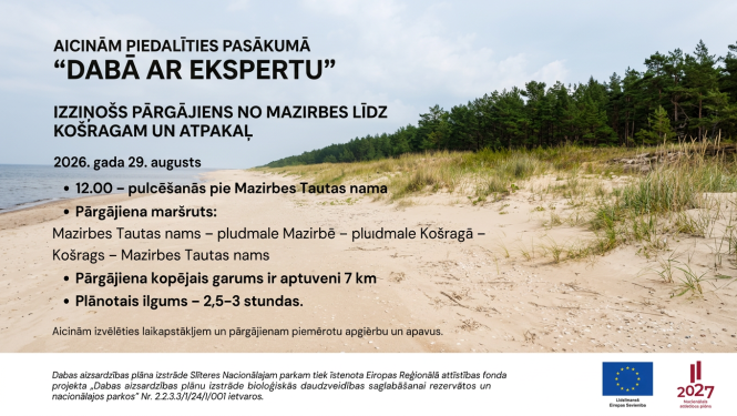 Aicinām piedalīties pasākumā „Dabā ar ekspertu” Slīteres Nacionālajā parkā